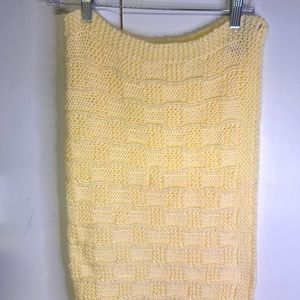 Yellow Handmde Baby Blanket 34" X 30"